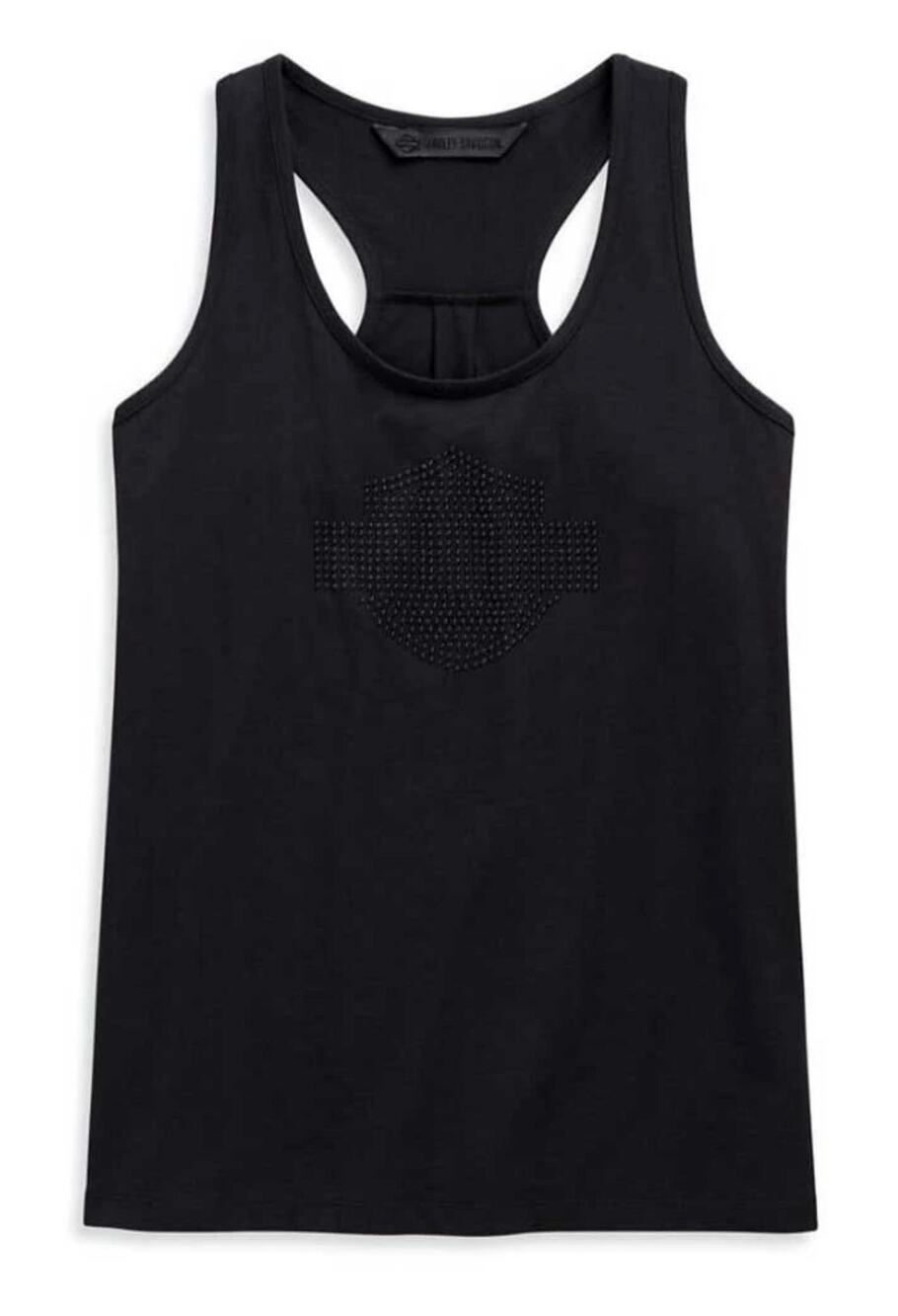 Harley Davidson Studded Bar Shield Racerback Tank Top Black Women's XL